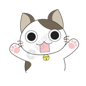 喵可爱的猫咪性格卡通片紧张微笑收藏插图吉祥物胡须乐趣漫画动物设计图片
