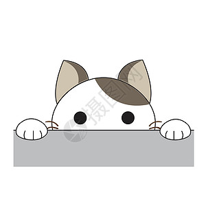 喵可爱的猫咪性格男性虎斑猫科绘画白色收藏漫画宠物乐趣插图设计图片
