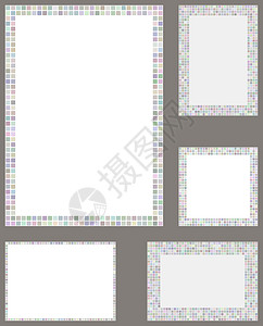 灯架浅色像素马赛克页面边框模板集设计图片