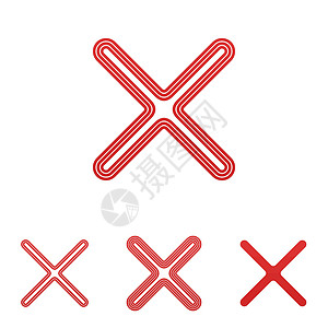红色叉符号红线删除标识设计套件设计图片