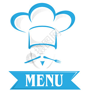 食物标签菜单符号符号卡片小酒馆蓝光酒吧烹饪推介会创造力插图品牌帽子设计图片