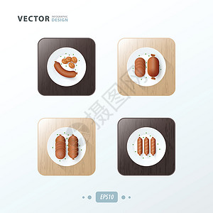 狗站立香肠 热狗图标 用木头设计食物设计图片