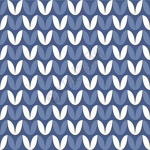 平铺素材衣服蓝色和白色瓷盘编织矢量模式或冬季背景设计图片