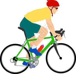 骑着火烈鸟人骑自行车的男性的轮廓 矢量图速度休闲插图追求身体活动男人运动旅行竞争设计图片