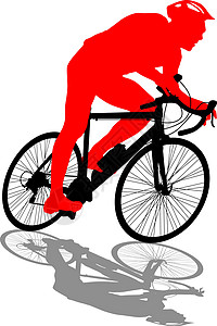 自行车人骑自行车的男性的轮廓 矢量图活动休闲身体插图竞争速度行动追求男人运动员设计图片