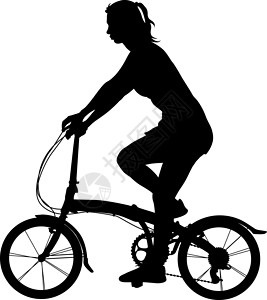 骑着火烈鸟人骑自行车的女孩的剪影 它制作图案矢量图活动身体休闲女性女士插图追求竞争行动旅行设计图片