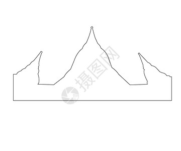 白色背景上的泰国寺庙路径假期建筑学精神艺术旅游卡通片草图宗教建筑绘画设计图片