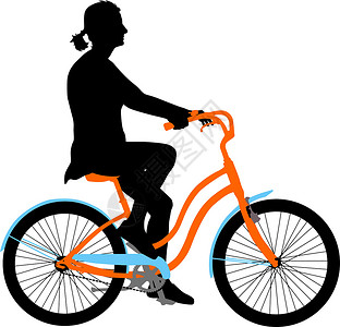 女孩剪影矢量图骑自行车的女孩的剪影 它制作图案矢量图女士活动竞争追求旅行运动行动女性运动员插图设计图片