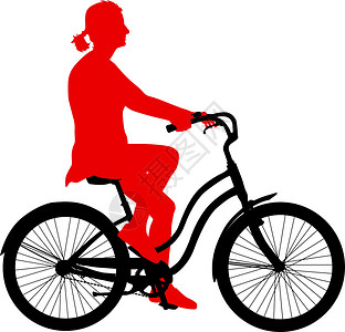 女孩剪影矢量图骑自行车的女孩的剪影 它制作图案矢量图身体竞争女性旅行活动女士运动员速度行动休闲设计图片