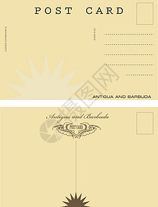 乡愁手写毛笔字安提瓜和巴布达的贺卡卡设计图片