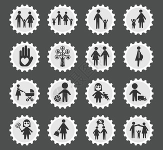 两个牵手的人家庭图标 se图标集孩子母亲女性婴儿车男生男性婴儿男人父亲设计图片
