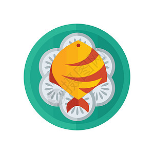 鲈鱼黄色鱼沙拉矢量设计设计图片