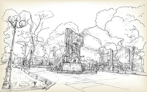 公园游客中心河内市景公共空间草图设计图片