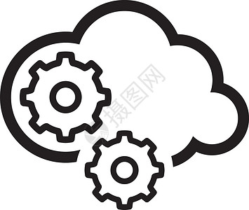 体积云云处理图标 平面设计安全贮存管理数据库云计算全球网络中心插图电脑设计图片