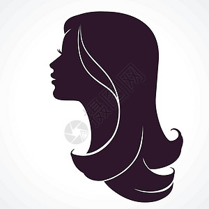 女人的头女性脸部概况 女性头额 长发头发设计图片