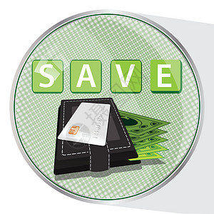 绿色钱包省钱按钮概念 插图 WALLET设计图片