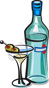伏特加马丁尼鸡尾酒加橄榄设计图片