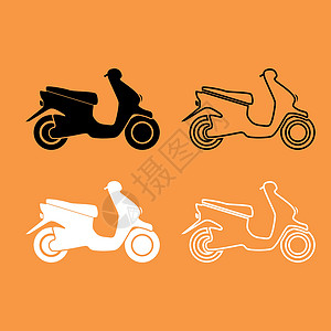 小型摩托车Scooter 黑白图标设计图片