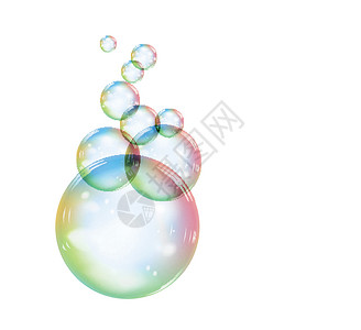 洗嗽在白色背景上的彩虹肥皂泡 它制作图案矢量设计图片