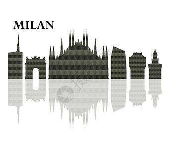 意大利景观米兰天际线全景旅行艺术景观教会地标建筑学摩天大楼横幅假期设计图片