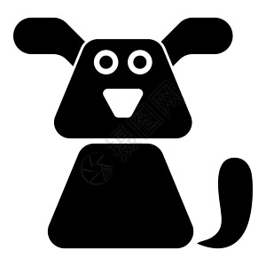 十二生肖狗狗图标黑色插图平面样式简单图像动物八字姿势日历十二生肖小狗朋友犬类设计图片