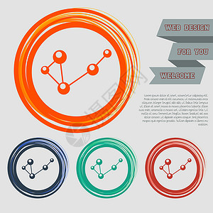 绿色按钮元素在您的网站的红色蓝色绿色橙色按钮上的分子和带有空格文本的设计 韦克托设计图片