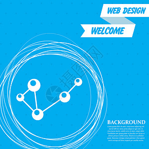 调解员蓝色背景上的分子 周围有抽象圆圈 并为您的文本放置 韦克托设计图片