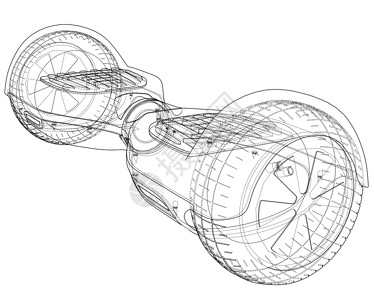 气垫板电动自平衡滑板车 韦克托发动机草图运输电池平台产品蓝图机器技术车轮背景图片