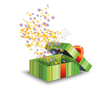 礼物装饰元素绿色礼品盒和彩蛋 在透明背景中隔绝 生日派对或贺卡设计元素的节日装饰元素 矢量插图设计图片