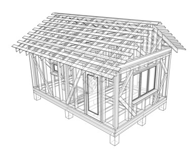 木结构建筑私人住宅素描 韦克托房屋草图商业设计师蓝图框架建造技术项目建筑师设计图片