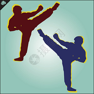 韩国和服武术彩色 simbol 设计 空手道会徽和服柔道腰带斗争武士运动卡通片师父跆拳道柔术设计图片