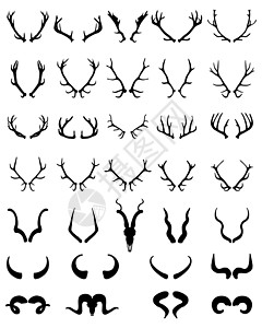 骨瓷杯免抠不同角的圆光影打猎鹿角生活角质程式化水牛草图野生动物荒野黑色设计图片