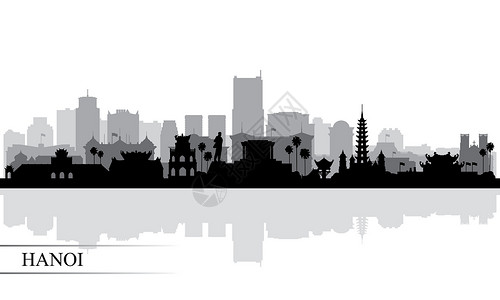 河内市天际线轮廓背景建筑明信片景观插图摩天大楼文化海报城市建筑学传统设计图片