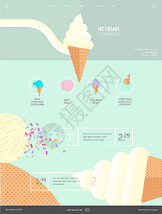 冰淇淋标签冰淇淋网站绿色模板设计图片