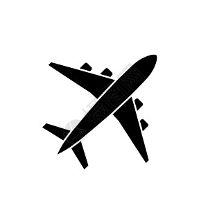 黑色轮廓平板图示图标 平面风格的飞机符号商业导航喷射航班飞行员翅膀乘客工艺空气天空设计图片