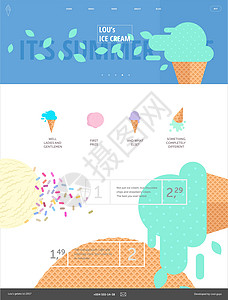 冰淇淋标签冰淇淋网站粉红色模板按钮商业价格奶油导航横幅界面插图网络互联网设计图片
