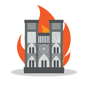法国巴黎圣母院大教堂法国     2019年4月15日在圣母教堂发生火灾一体吸引力宗教艺术大教堂母院火焰崇拜全景旅行设计图片