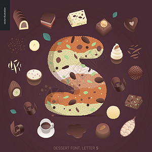 巧克力坚果蛋糕甜品诱惑fon插图小吃奶糖刻字可可食物营养热情馅饼奶油设计图片