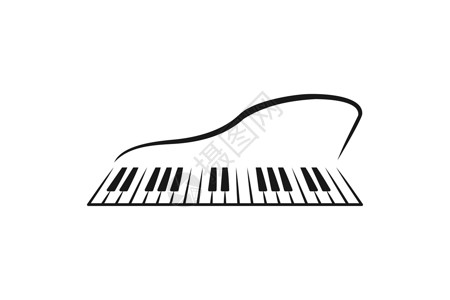 钢琴键盘标志设计灵感隔离在白色背景上键盘旋律钢琴标签主义者小提琴乐队音乐会工作室吉他设计图片