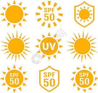 烫伤一套太阳防护UV指数设计图片