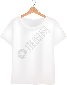 女白t恤素材白背景T恤衫的正面观点设计图片