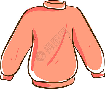 V领针织毛衣粉色毛衣 插图 白色背景的矢量设计图片