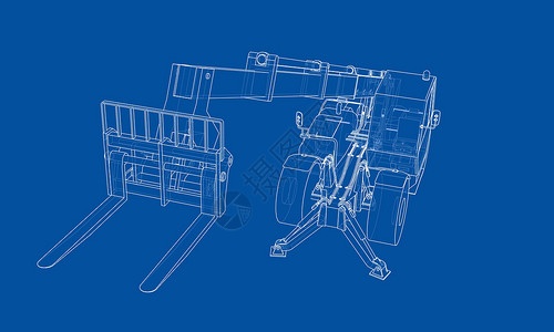 厂房规划图叉车概念  3 的矢量渲染后勤商品绘画草稿船运建造草图卡车工厂贮存设计图片