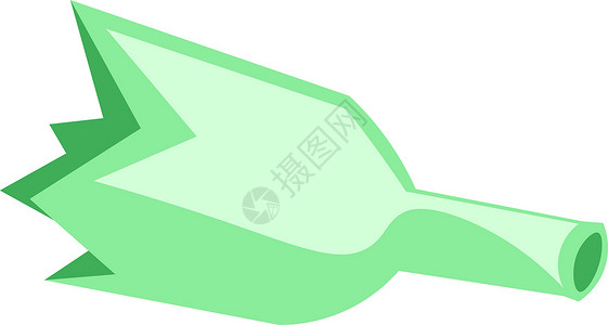 破碎的绿色瓶子 矢量或颜色插图背景图片