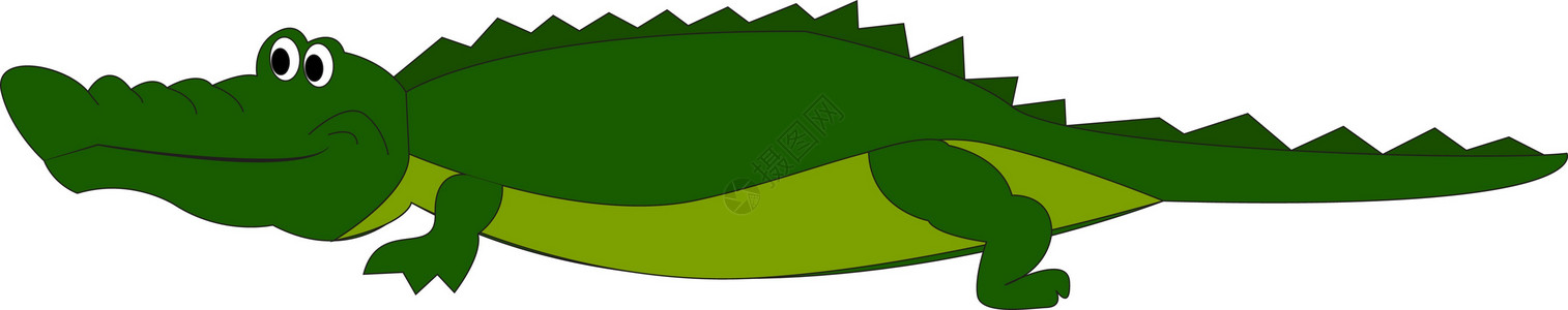 大鳄鱼一个快乐的鳄鱼 矢量或颜色插图设计图片