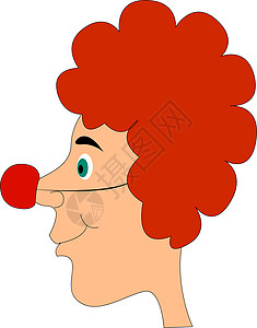 京剧脸谱红色脸小丑与白色背景上的红色设计图片