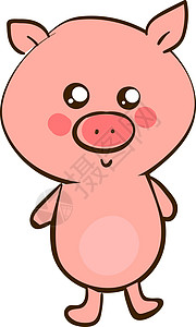 漫画猪可爱的小宝贝白色背景设计图片