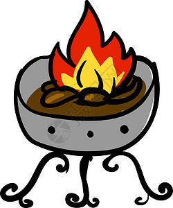 跨火盆白色 backgrou 上带有的圆形火盆设计图片