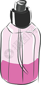 阿甘油白色背面的粉色半满粉红甘油瓶式矢量插图g设计图片