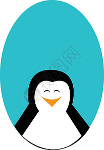 白色背景的微笑企鹅插图矢量背景图片